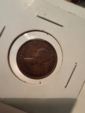 1953 Canadian Elizabeth II 1 Cent Penny Canada 1950s Coin
