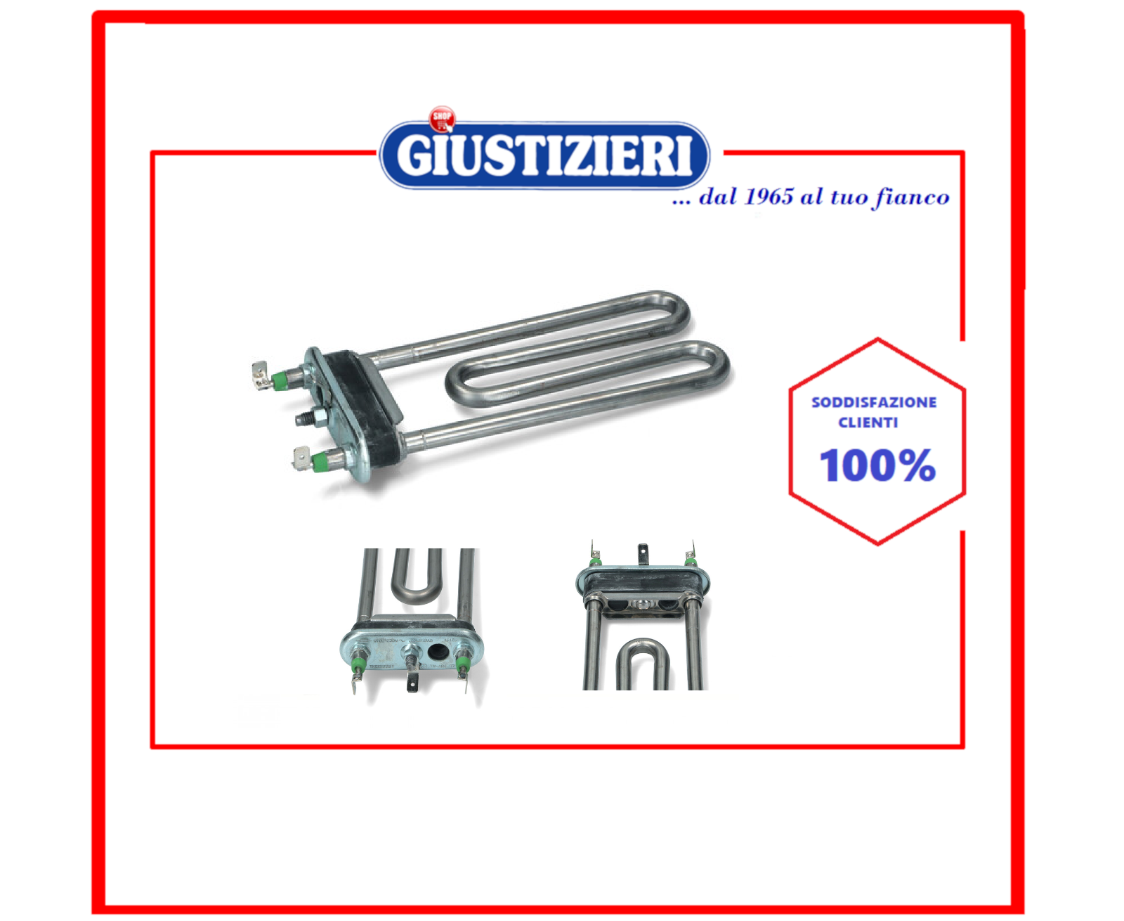 C00094715 RESISTENZA LAVATRICE 1700W 230V CON TERMOF. E FORO ARISTON INDESIT