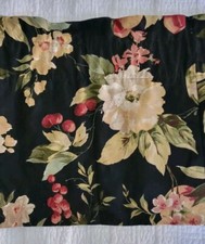 Black Floral Window Valance Rod Pocket Cottage Farmhouse 76x16 Curtain