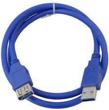 3ft/6ft/10ft USB 3.0 A Male to A Female Extension Cables - Blue