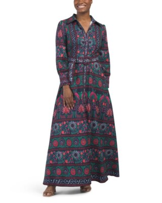 knee length dresses for ladies DALIA MACPHEE Long Sleeve Floral Maxi Dress – VinNews Recommendations