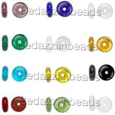 30 Flat Round Czech Glass Rondelle Spacer Disc Beads Assorted Colors Available