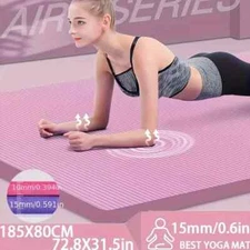 Exercise Yoga Mat Pink 185x60 cm - Gym Pilates, Meditation and Fitness Workouts!