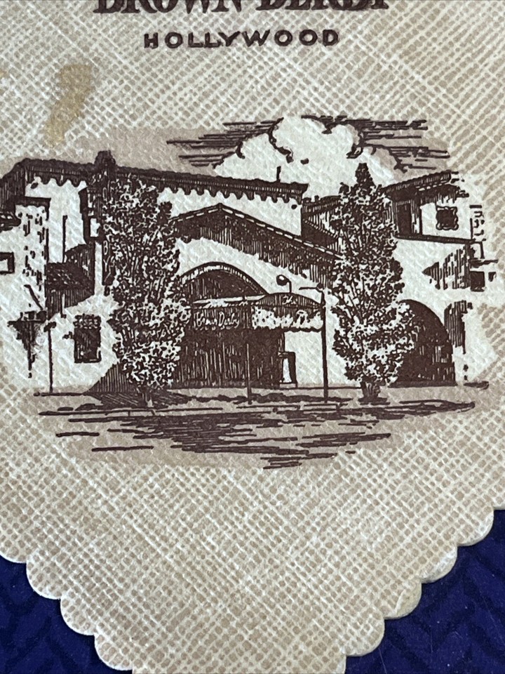 BCG 1950’s Brown Derby Of Hollywood Restaurant Light Brown Square Paper