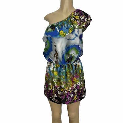 GLAM Floral Off One Shoulder Dress Womens Size S Casual Beach Fresh Light  Wt | eBay