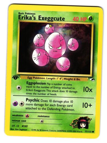 Erika's Exeggcute 77/132 Gym Heroes 1st Edition 2000 Light Play LP - Picture 1 of 2