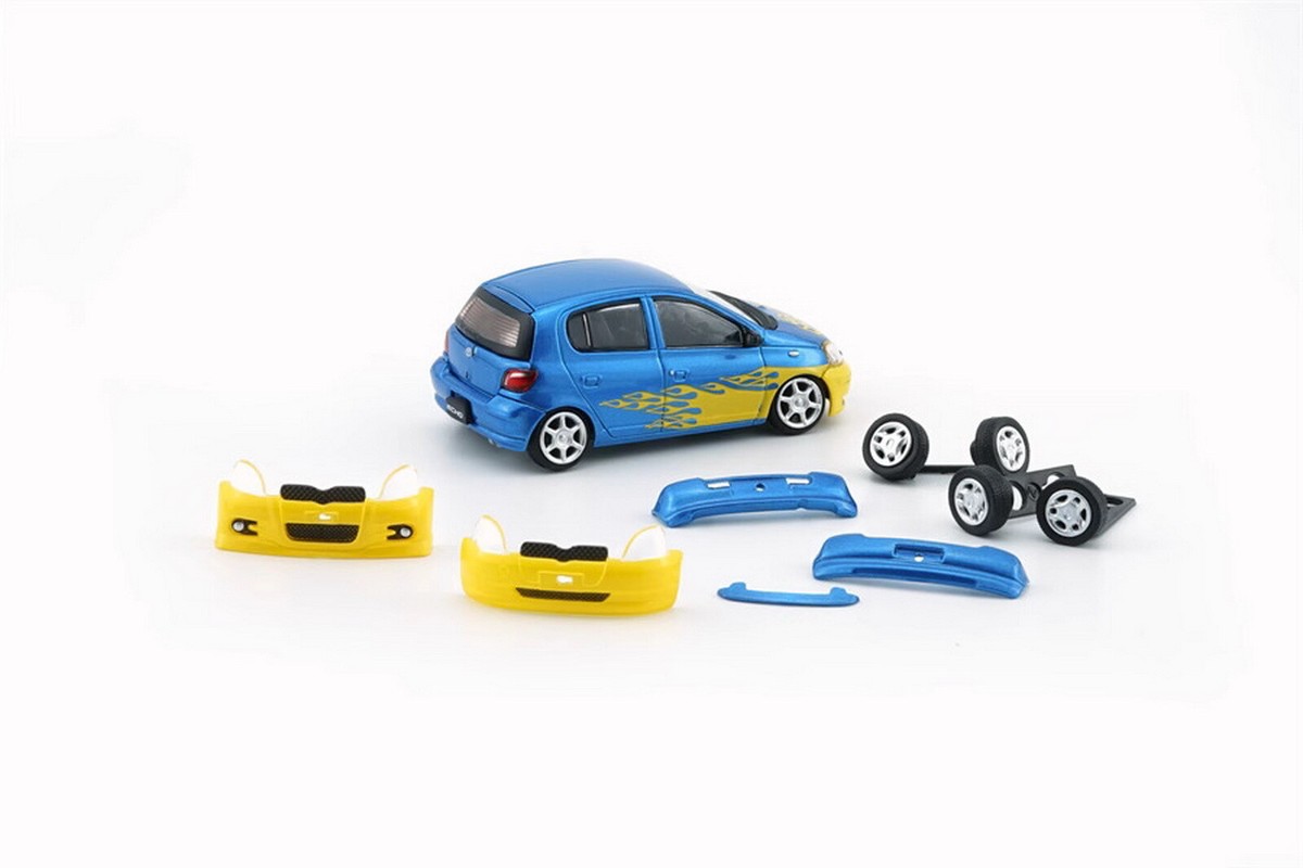 BMC 1/64 Scale Yaris 5 doors 1998 Blue LHD Diecast Car Model Toy