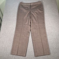 R.Q.T. Petite Womens Dress Pants 12P Brown Pleated Pockets Mid Rise