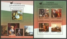 STA725 Guinea 2014 MNH 2 Sheets High CV Art Painting Tomas Gainsborough