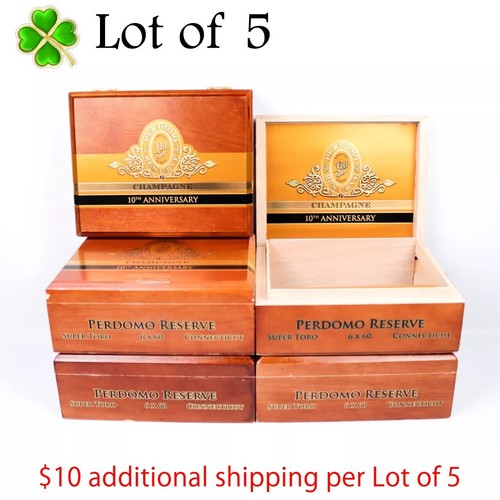 Menge 5 Perdomo Super Toro Ct 10th Anniversary Holz Zigarrenkiste 9" x 7" x 3,25" - Bild 1 von 12