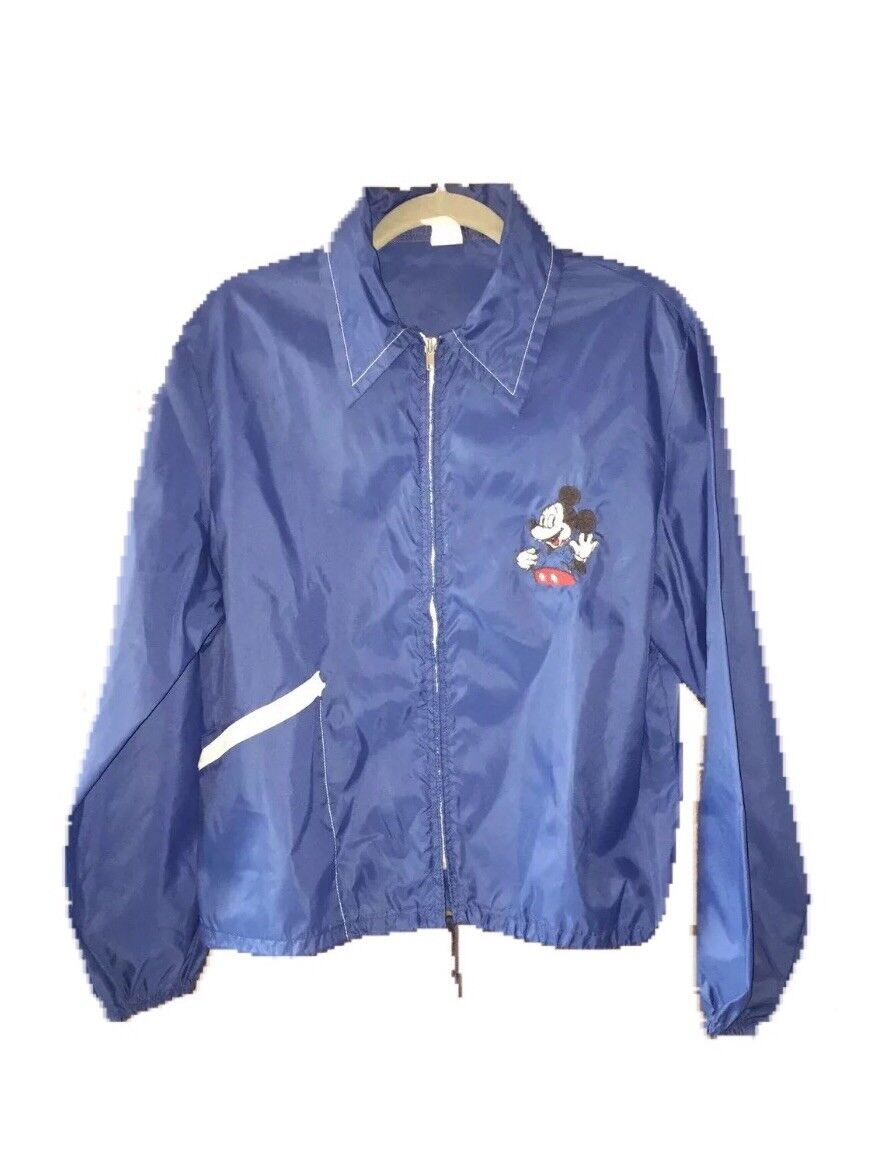 VTG 70/80s MICKEY MOUSE Disney Wind Breaker Zip Blue Jacket VTG 70/80s MICKEY MOUSE Disney Wind Breaker Zip Blue Jacket