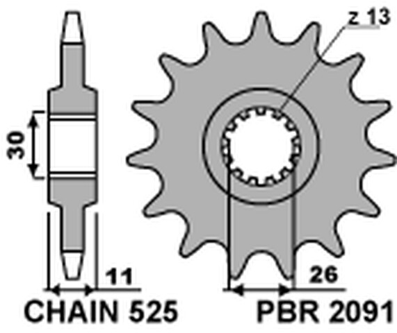 Pignon avant 2091 15 dents : résolvez l'usure de transmission Yamaha