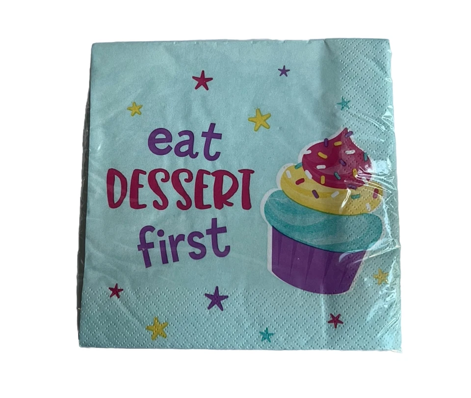 Товары для вечеринки на день рождения кексы мороженое 16 обеденных тарелок/чашек и 20 салфеток - Изображение 4 из 4