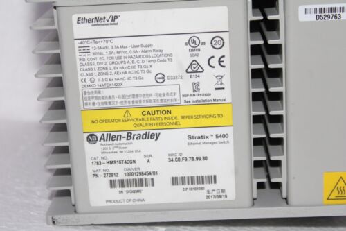 Allen Bradley 1783-HMS16T4CGN /A Stratix 5400 Ethernet Managed Switch - Picture 3 of 6