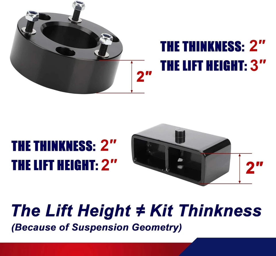 3" Front 2" Rear Lift Kit For 2007-2022 Chevy Silverado GMC Sierra 1500 2WD 4WD Foto 4 de 4