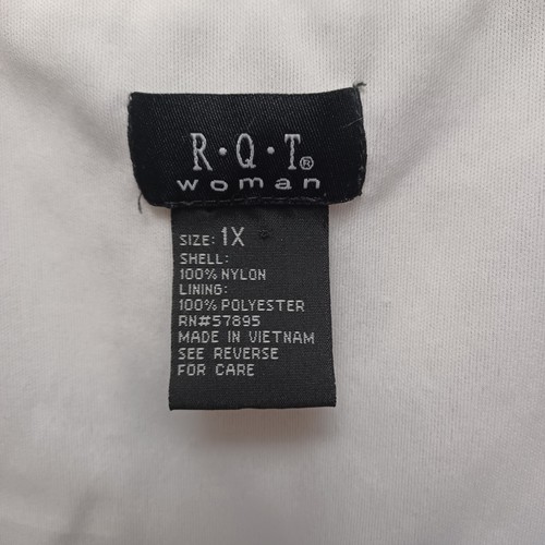WOMEN'S R.Q.T BLACK LACE WHITE LINING BLOUSE SHORT-SLEEVE SIZE 1X - Picture 4 of 12