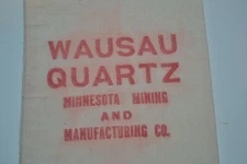 Antique NOS WAUSAU QUARTZ Cotton Bag Minnesota Mining & Manufacturing Co 3M 