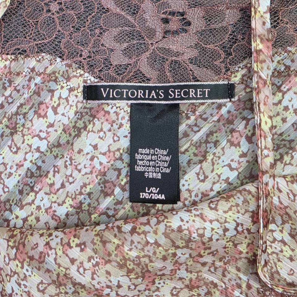 Camisola Victoria's Secret Mujer Grande Rosa Marrón Floral Encaje Correa Ajustable Tanque T Foto 2 de 4