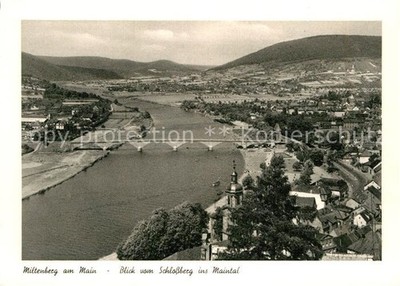 Miltenberg Main panoramic view from Schlossberg into the Main Valley copper intaglio print
