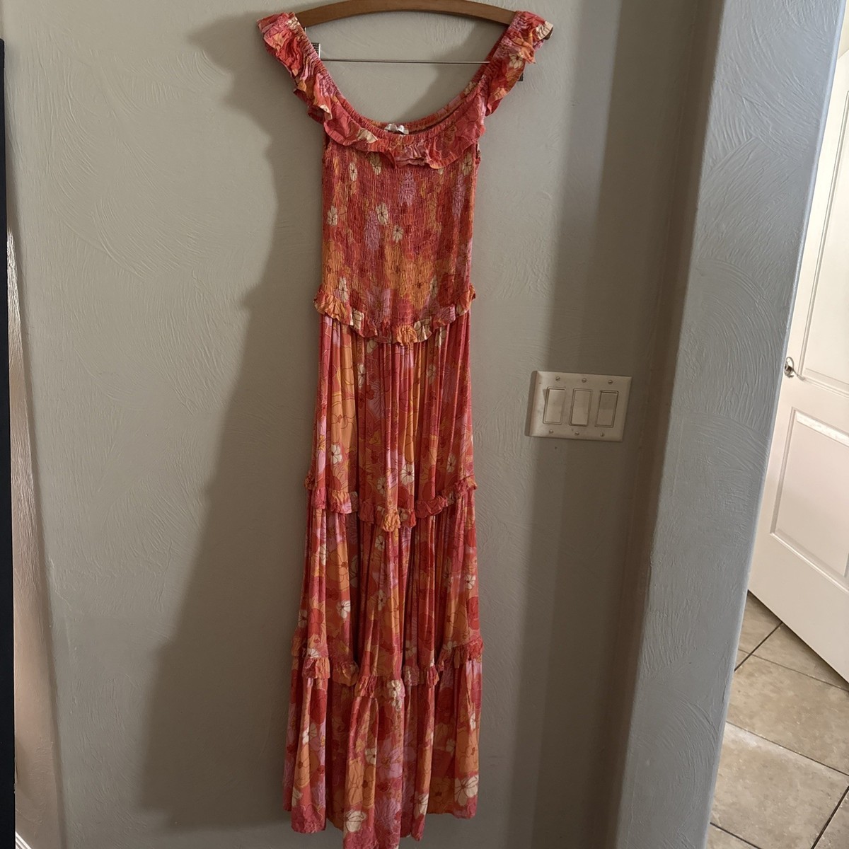 Abel the Label Rumi Strapy Maxi Dress Floral Smocked Anthropologie Size  XSmall | eBay