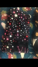 Victoria Secret Plush Throw Blanket Black With White Pink Red Stars 50x60