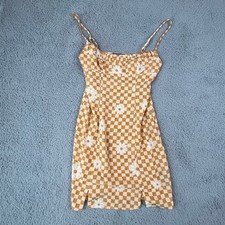 Urban Outfitters Dress Womens XS Checkered Daisy Floral Mini Sleeveless Summer