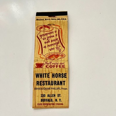 White Horse Restaurant Olene Phillips Buffalo NY Vintage Matchbook Cover TMB67-2