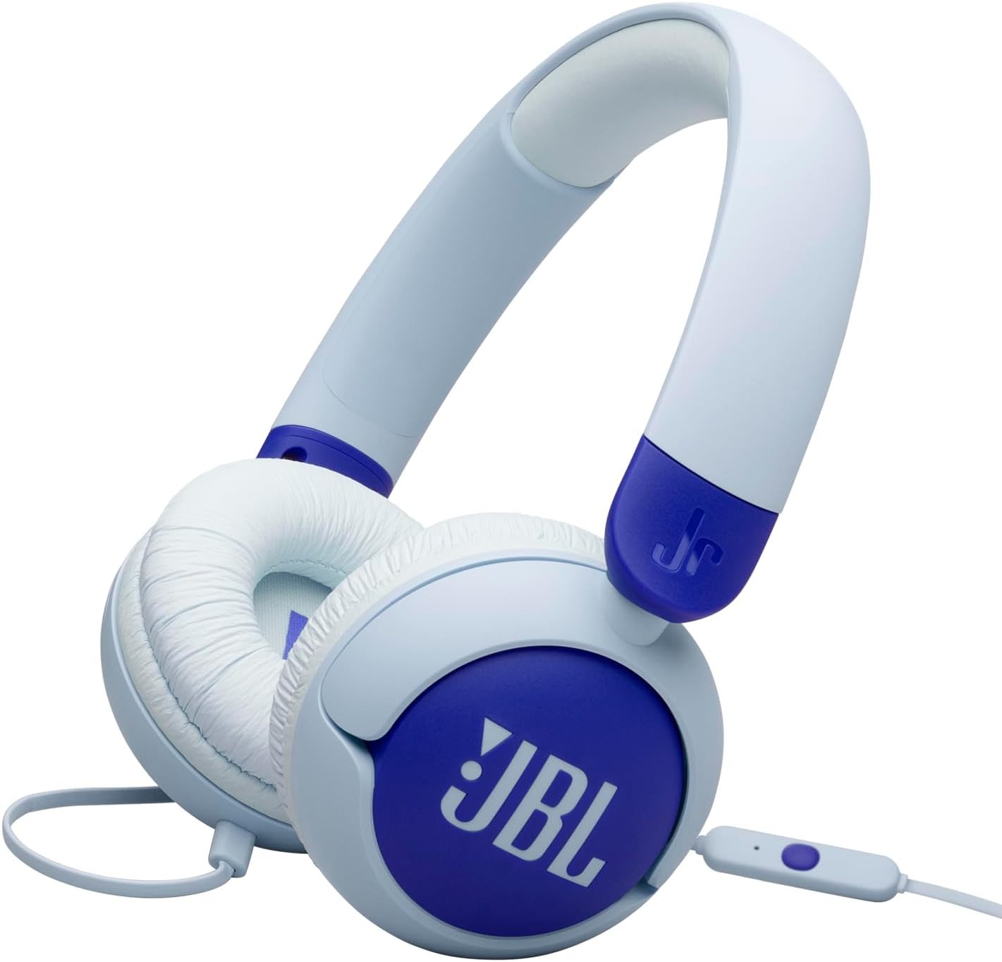Casque enfant JBL Junior 320 bleu, idéal pour les voyages en voiture et l'école