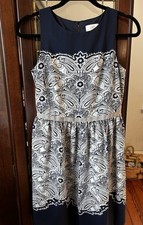 Ann Taylor Loft Dress Womens Size 0 blue/cream  paisley fit & flare