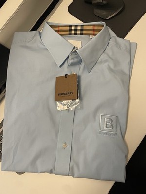 Burberry Hemd Kurzarm Gr. L Hellblau Neu