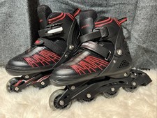 Caroma Adjustable Inline Skates for Girls and Boys w/ Illuminating Wheels Large