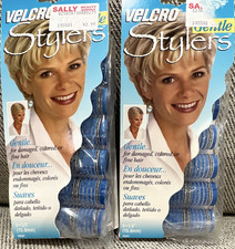 VELCRO Gentle Hair Rollers 5/8 in Blue 2 Pack Fine/Damaged Hair MPN 90581
