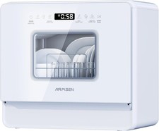 AIRMSEN 2025 Upgraded Table Top Dishwasher Soft Water Salt Function Countertop 