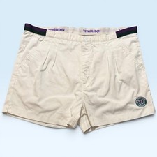 Wimbledon Tennis Shorts Mens FIT 38 White All England Club Logo Embroidered