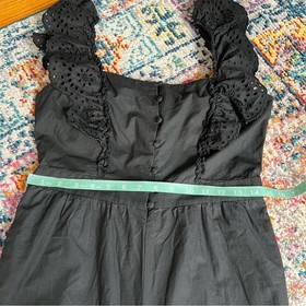 Madwell Black Eyelet Frilled Strap Ruffle Trim Jumpsuit