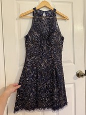 Sherri Hill Women’s Blue Beaded Mini Dress