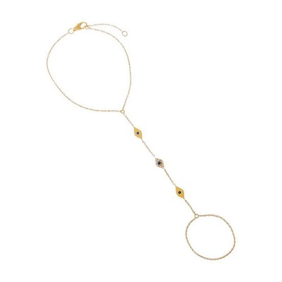 Diamond Multi Evil Eye Hand Chain 14K