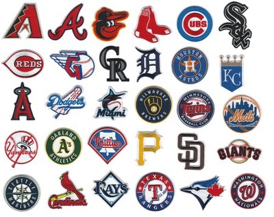MLB Baseball Team Logo Iron on Patches 2'' to 3'' Set of all 30 Teams