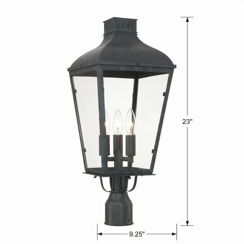 Crystorama Lighting - Three Light Outdoor Lantern Post - Outdoor Lantern Post - - Picture 2 of 3