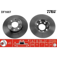 2x TRW DF1607 Bremsscheibe für OPEL CORSA A A TR KADETT D E T85 31 34 41 44 32