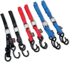 Powertye 1in. Soft-Tye Tie-Downs with Secure Hooks - Blue Motorcycle 23623-S