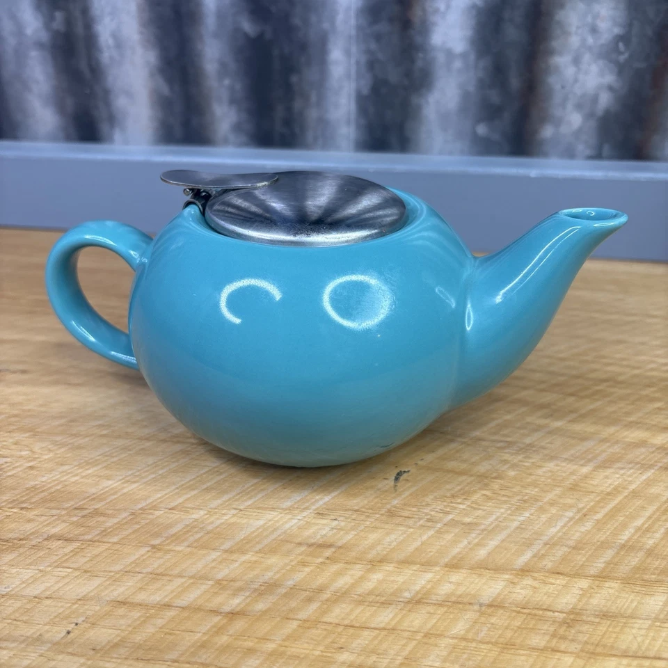 Mini tapa infusora colador de tetera International Teal certificado MCM cerámica Foto 2 de 4