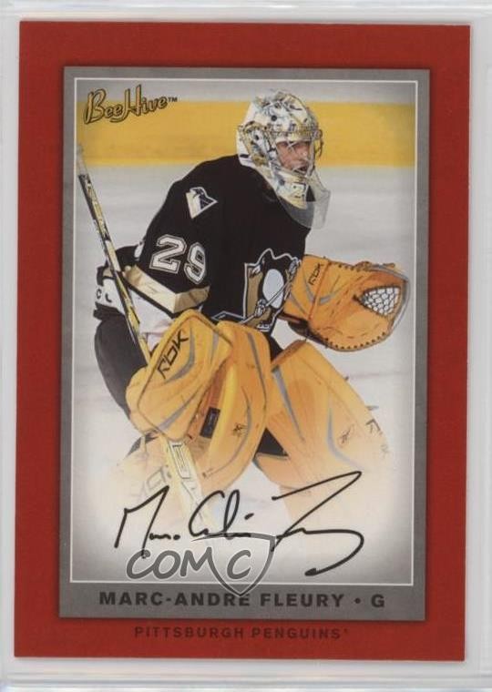 2006-07 Upper Deck Bee Hive Red Facsimile Signature Marc-Andre Fleury #21 0q3