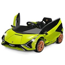 Licensed Lamborghini Sian Kids Ride on Car with Scissor Doors Green