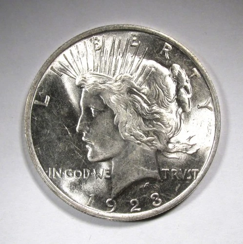 1923 Silver Peace Dollar UNC+ Coin AQ690