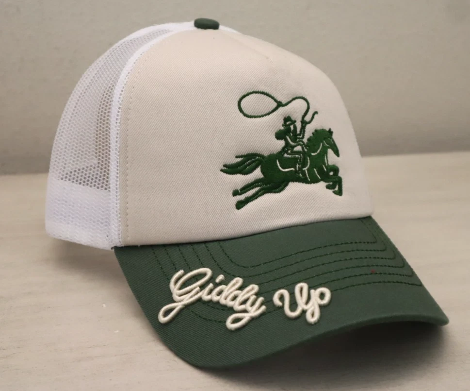 Free People Understated Leather Giddy Up Trucker Cap Green/Cream One Size NWT Giddy Up Trucker Hat | Free People main image 3