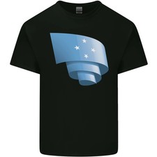 Camiseta de algodón ligero rizada con bandera de Micronesia día de fútbol para hombre