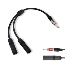 Car Antenna Adapter, Radio Stereo Antenna Adapter Connector, 1 Male to 2