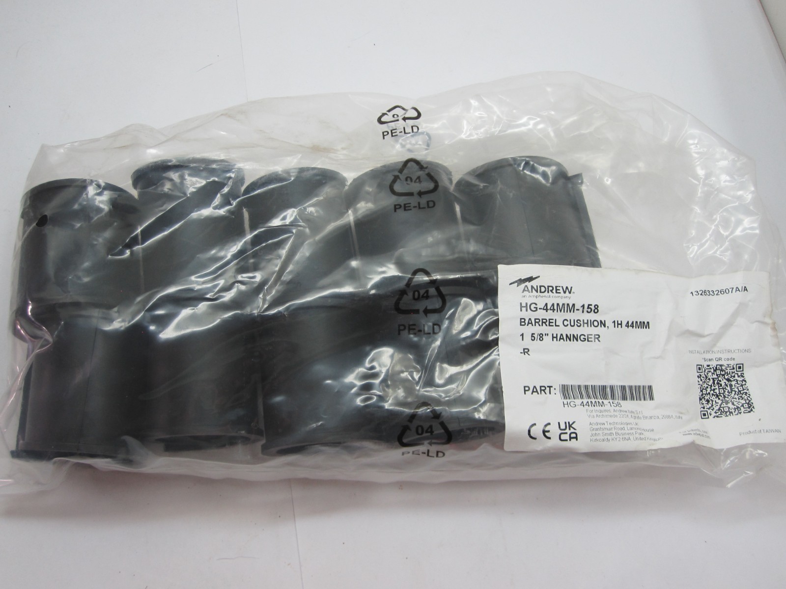 Andrew HG-44MM-158 Cushion Insert Grommet 44mm Hole,Use with 1-5/8 SSH