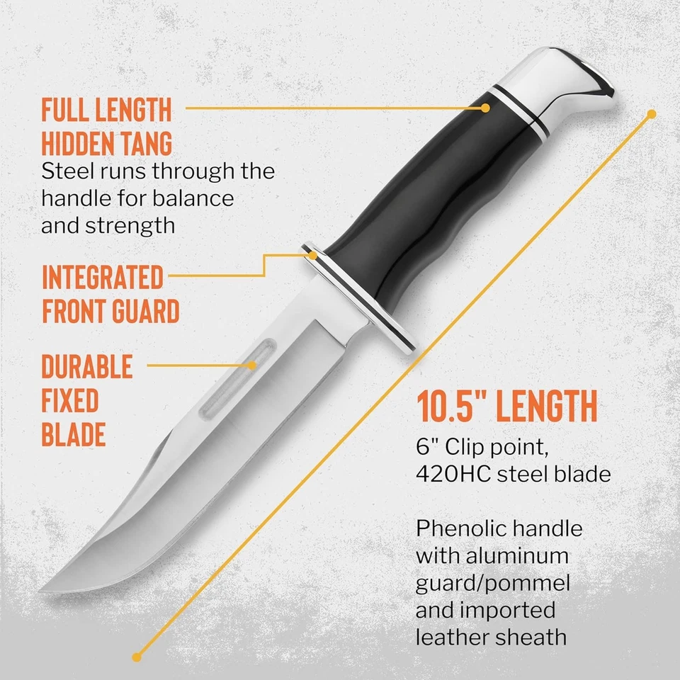 Cuchillo de hoja fija con mango fenólico negro Buck Knives Special 119 Foto 3 de 3